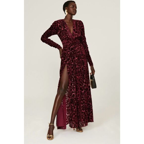 Bronx and Banco Velvet Floral Gown 🪷 - Picture 1 of 10